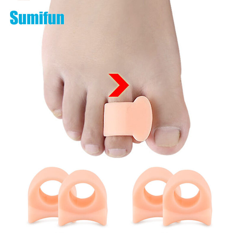 Separador de dedos de los pies de silicona, aparato ortopédico superpuesto para el pulgar, Corrector de valgo, herramientas para el cuidado de los pies, 2 uds.