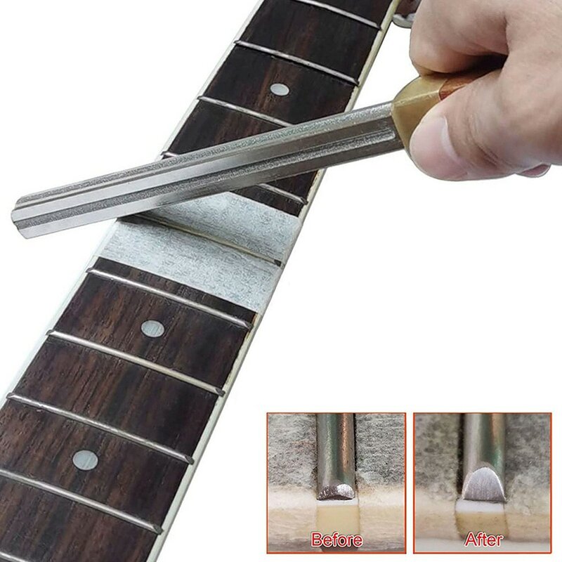Alat Perbaikan Luthier Tepi Kikir Fret Gitar 4 Ukuran Pelindung Fretboard untuk Gitar Gitar Gitar Bass Banjo Mandolin