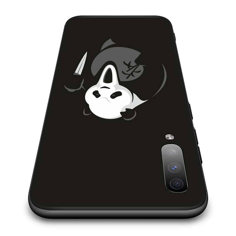 Silicone souple noir couverture mignon Animal Panda Art pour Samsung Galaxy A90 A80 A70S A60 A50S A40 A30 A20E A20 A10S coque de téléphone