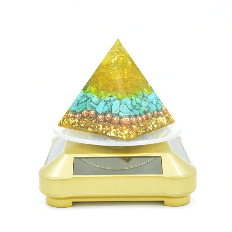 Orgon Energie Pyramide Kristall Heilung Ornamente Reiki Kristall Türkis Citrin Orgonite Emf Schutz Chakra Symbol Wohnkultur