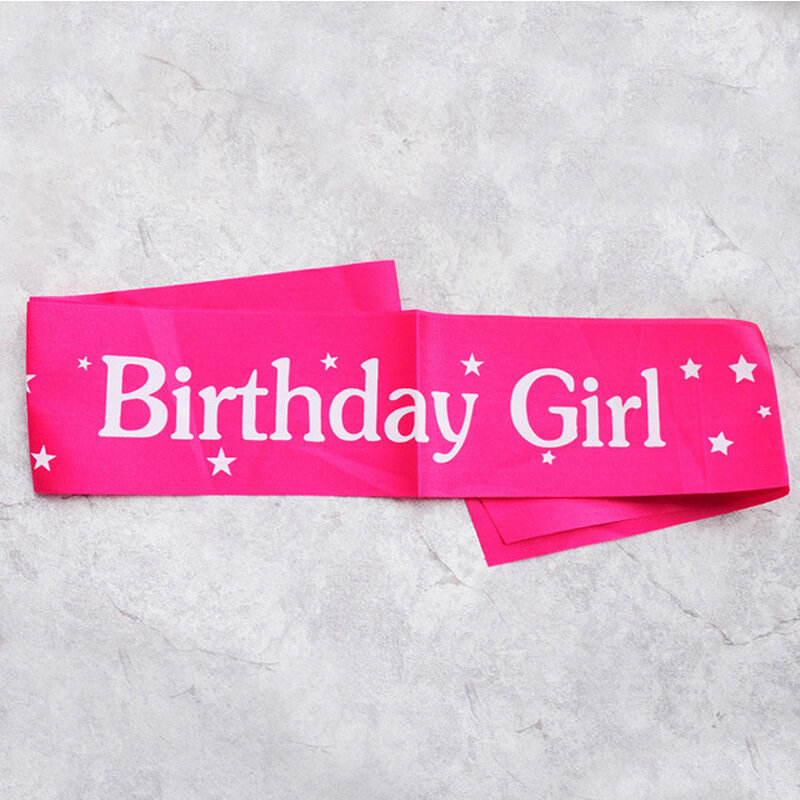Birthday QUEEN Glitter Satin Sash Mermaid Birthday Girl Ribbons Shoulder Girdle Party Supplies Fashion Decoration Accessories
