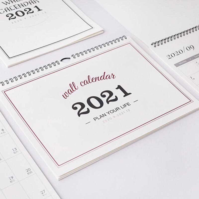 Kalendarz ścienny Plan 2021 prosty kalendarz tygodniowy miesięczny organizator ścienny kalendarz domowy Agenda Planner codzienne wiszące biuro Sche I4Q0