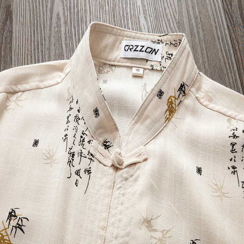 Vento chinês manga masculina ternos de algodão de meia idade e velho e belo design