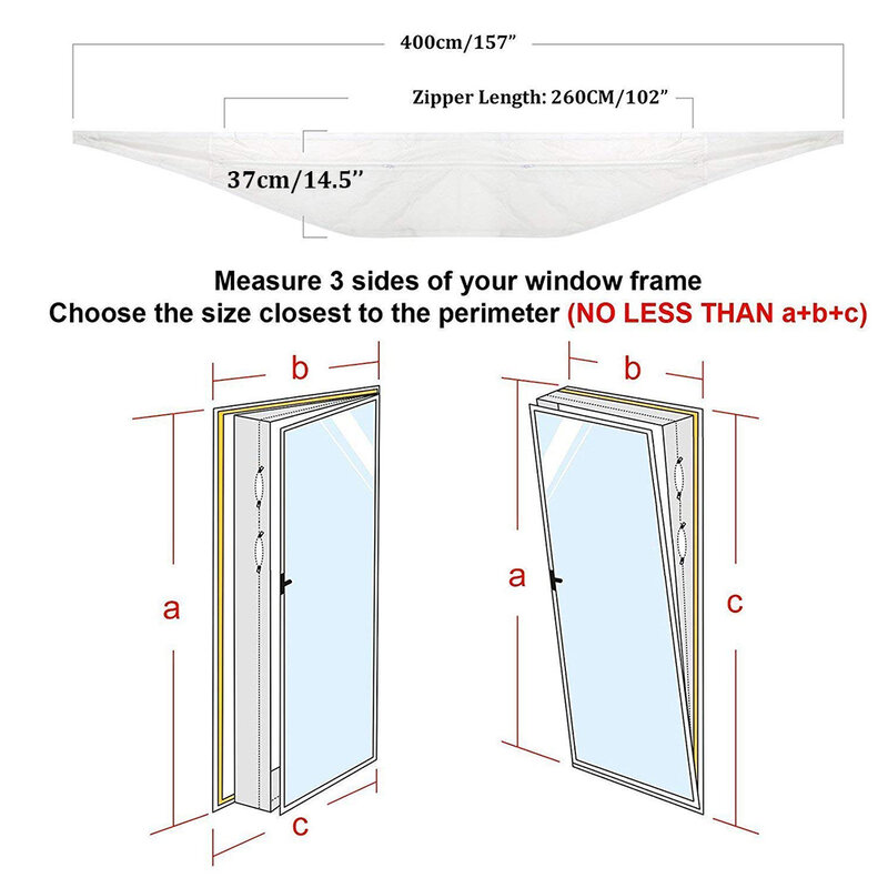 Uniwersalna klimatyzacja okno uszczelnienie tkaniny 4M wąż okno przegrody pokrywa okno zestaw uszczelniający do mobilnego klimatyzatora dostaw