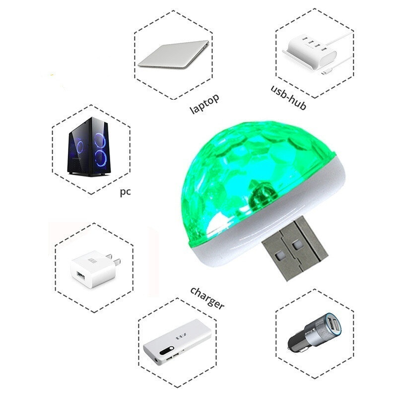 NEW Multi Color USB LED Car Interior Lighting Kit Atmosphere Light Neon Lamps