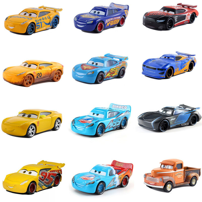 Disney-coches Pixar Cars 3 de aleación de Metal fundido a presión, Rayo McQueen, Sally, Carrera Mater, gran oferta, regalo de Navidad