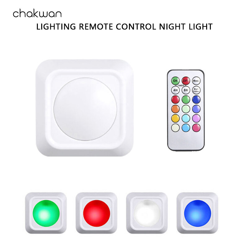 Luces Puck regulables RGB de 13 colores con batería de luz LED para armario, iluminación para cocina, mando a distancia, luz nocturna, 10 Uds.
