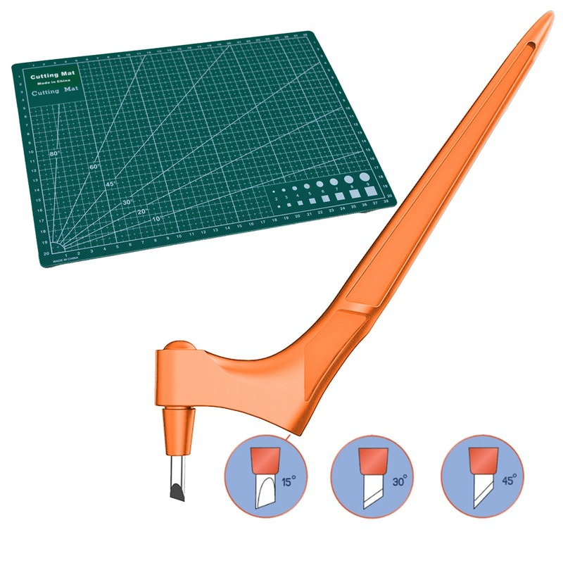 Lâmina rotatória 360 para artesanato, ferramenta de corte de papel com 3 lâminas para substituição de faca de corte artesanal ferramenta de corte resistente ao desgaste para arte diy