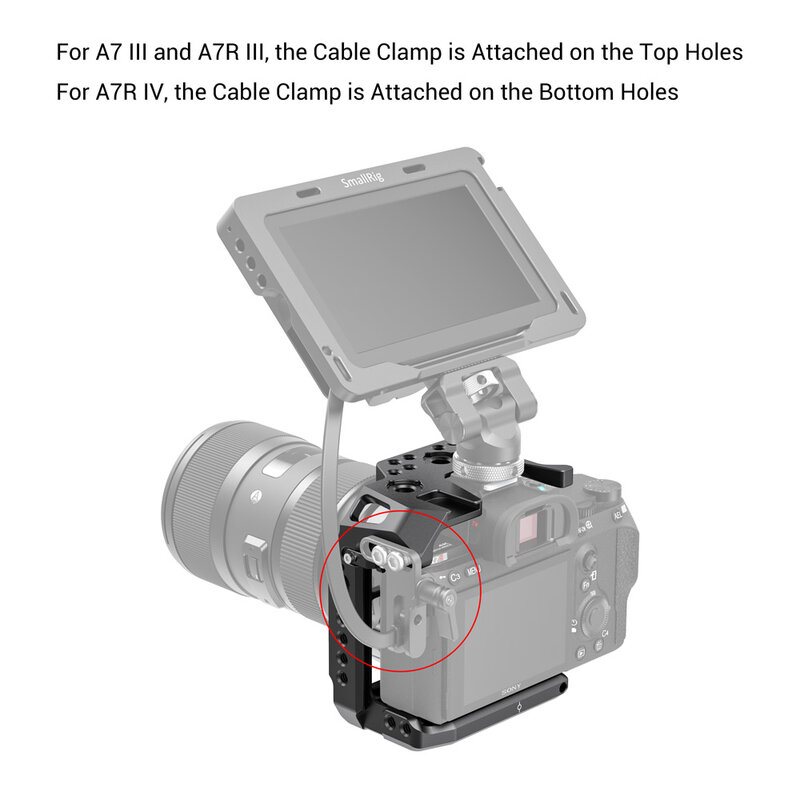 SmallRig – demi-Cage de caméra A73, pour Sony a7 iii A7 III A7R III A7R IV, avec support de chaussure froide, Rail Nato, bricolage, 2629