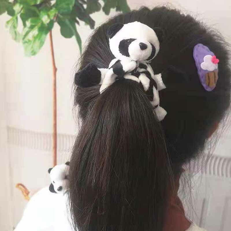 ผู้หญิงใหม่น่ารักการ์ตูน Panda Cat ตุ๊กตากระต่ายผมวงยืดหยุ่นผมหวานตกแต่ง Scrunchie แฟชั่นอุปกรณ์เสริ...