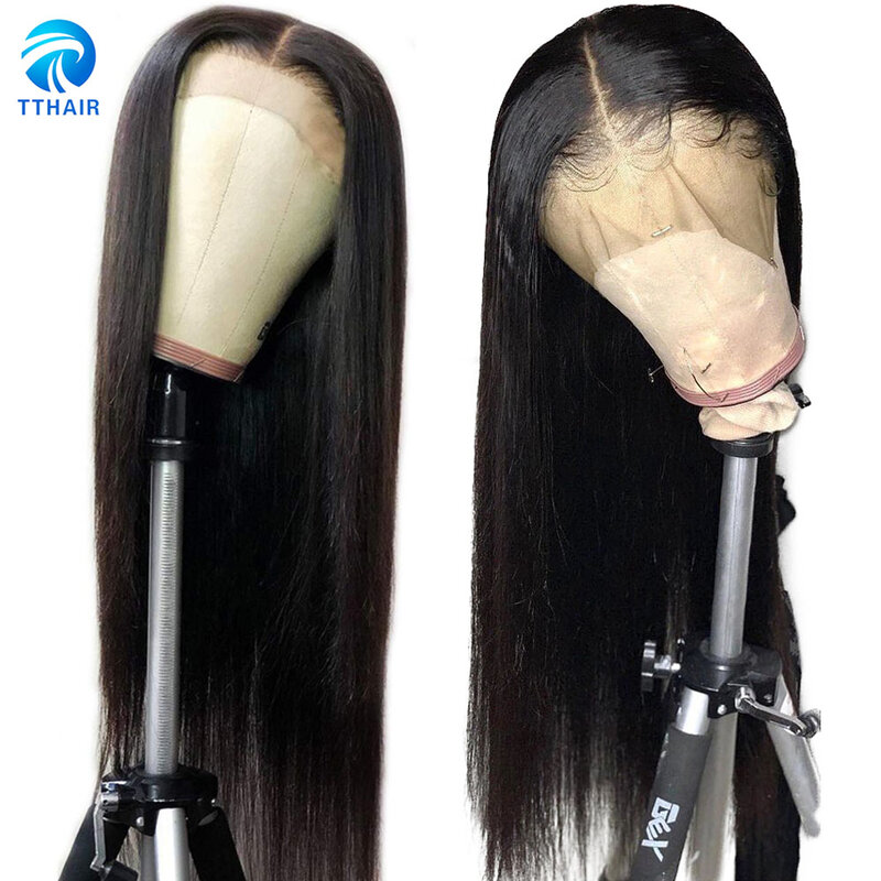 Ludzkich włosów peruka koronki przodu peruki z ludzkich włosów 13x4 prosto koronkowa peruka na przód 4x4 zamknięcie koronki peruka włosy indyjskie Remy Hair peruki 150 gęstości