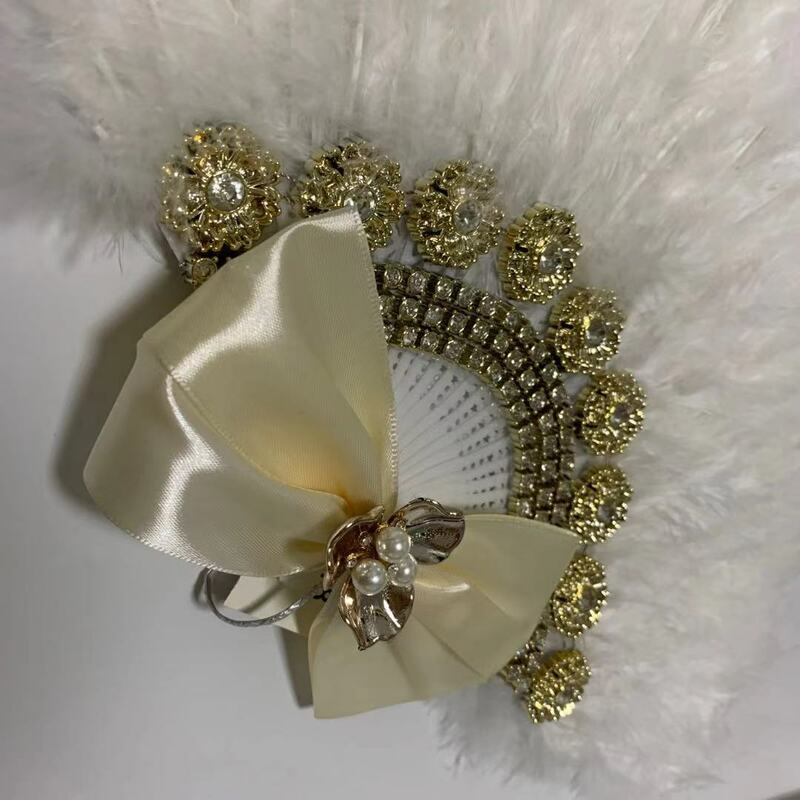 Abanico de plumas de boda, accesorio de mano de Color blanco personalizado, hecho a mano, accesorios de fotografía para fiesta de boda, favores, abanico de plumas de boda