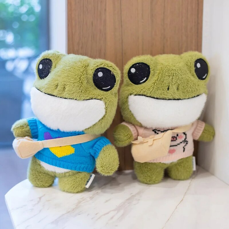 Plush toy doll Cute Cartoon Frog Sweater Grab Wedding Throwing Gift Chirismas Present Action Figure Doll Plush Toy Dute Boy