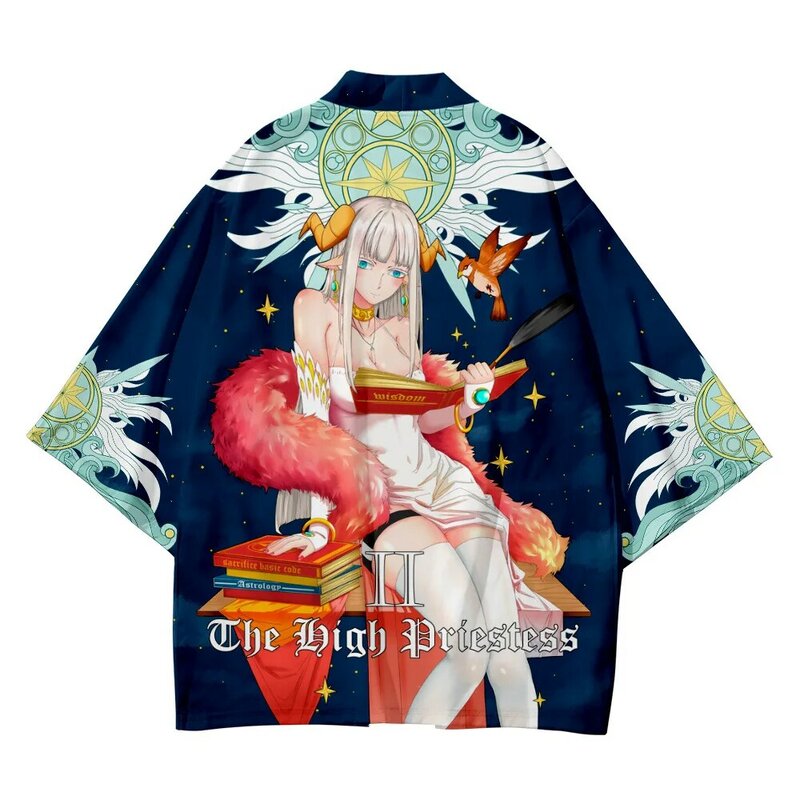 Nam Nhật Bản Truyền Thống Kimono Cardigan Nam Harajuku Xanh Dương In Dạo Phố Và Quần Samurai Trang Phục Yukata Haori Plus Kích Thước 6XL