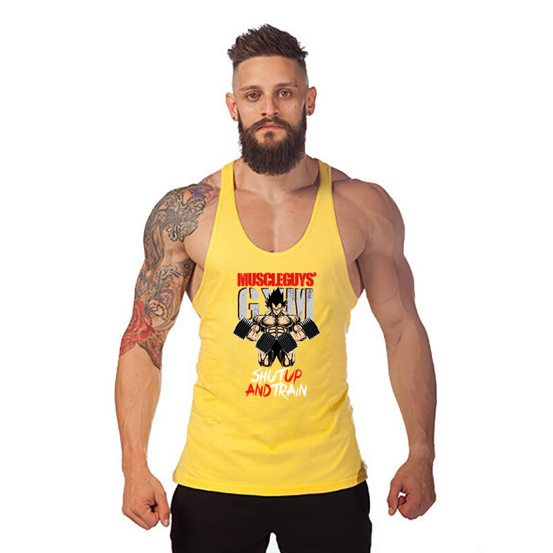 Siłownie podkoszulki męskie Mesh marka trwała bawełna podkoszulek mięśni odzież t-shirt na siłownię kamizelka Fitness podkoszulek koszulka bez rękawów