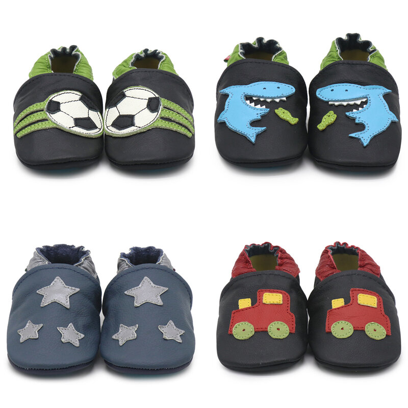 Carooo-고무 밑창 가죽 신발, 어린이용 슬리퍼, 아기의 첫 번째 워킹 슈즈, 미끄럼 방지 어린이 신발