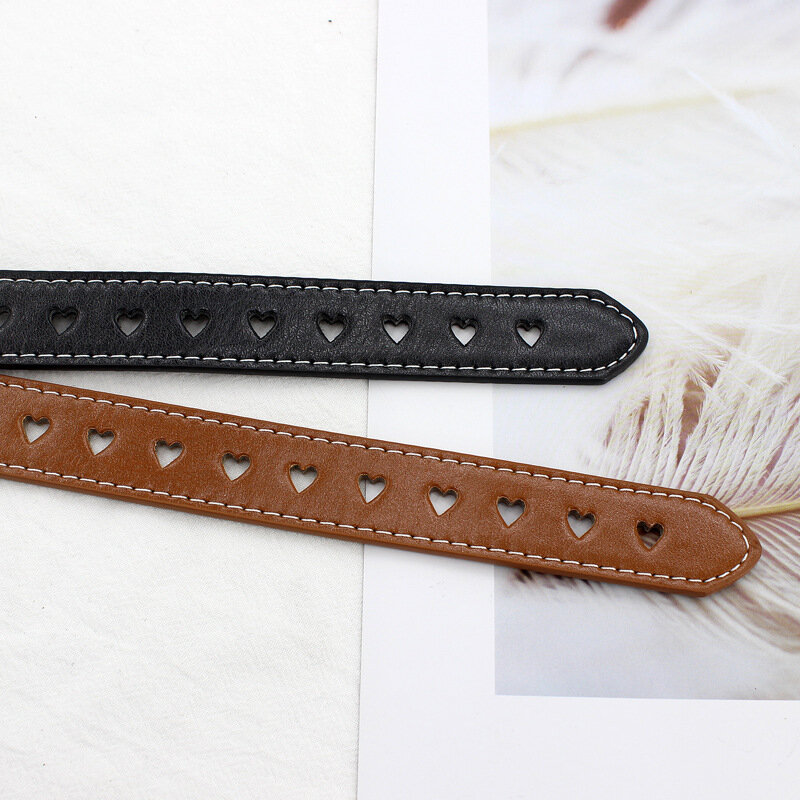 New Sweetheart Buckle with Adjustable Ladies Luxury Brand Cute Heart-shaped Thin Belt High Quality Fashion Belts