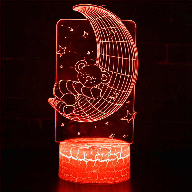 Remote control/touch LED desk lamp 3D night light decoration bear light Valentine's Day gift love bear doll toy baby sleep light