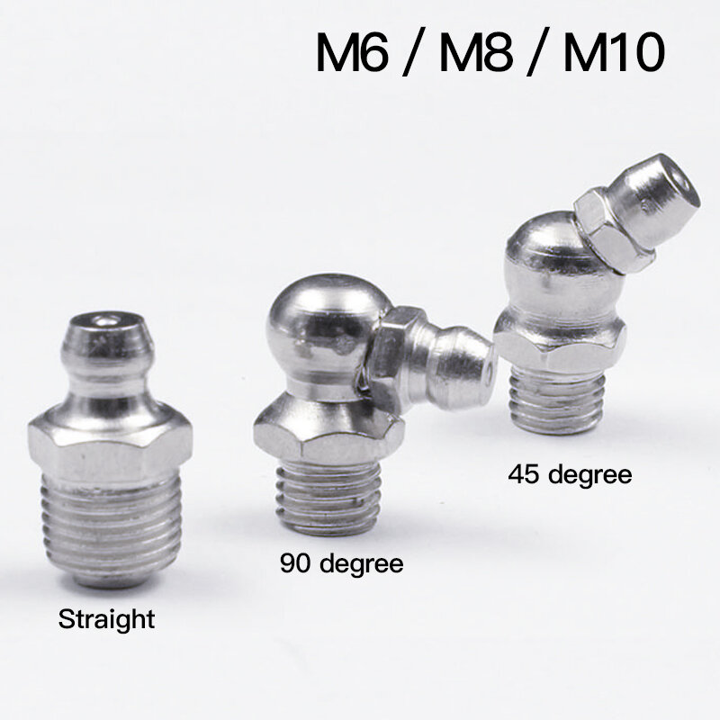 Насадки для смазки M6 M8 M10, 20 шт./лот, стальные прямые, 45 градусов, 90 градусов