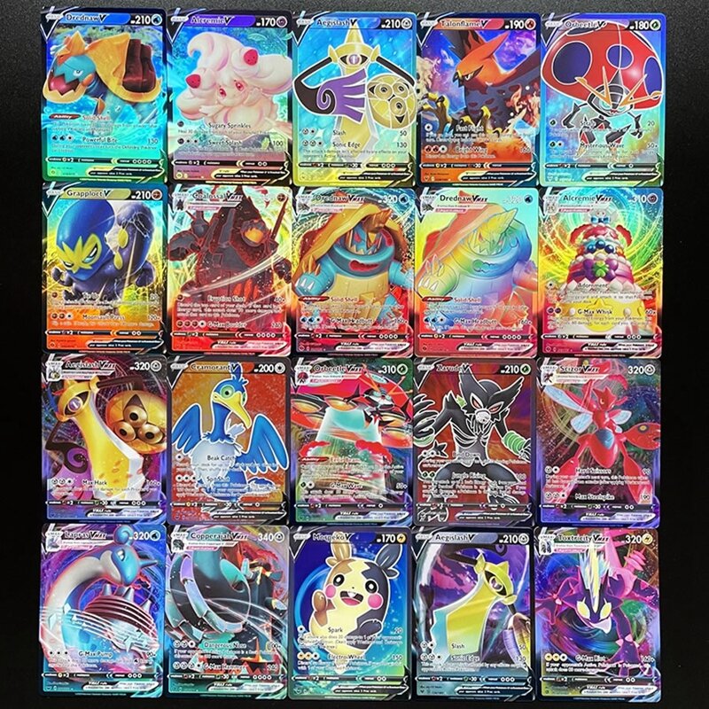 Carte de jeu Pokémon anglais espagnol, feuille d'or colorée, carte noire en  métal, Pikachu Vmax Gx, cadeau de collection, nouveau