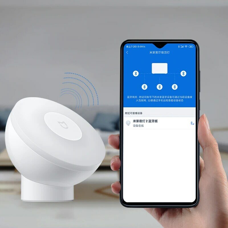 Xiaomi-lâmpada noturna com sensor de movimento, bluetooth, compatível com aplicativo inteligente, para iluminação de casa, corredor, parede, para o quarto