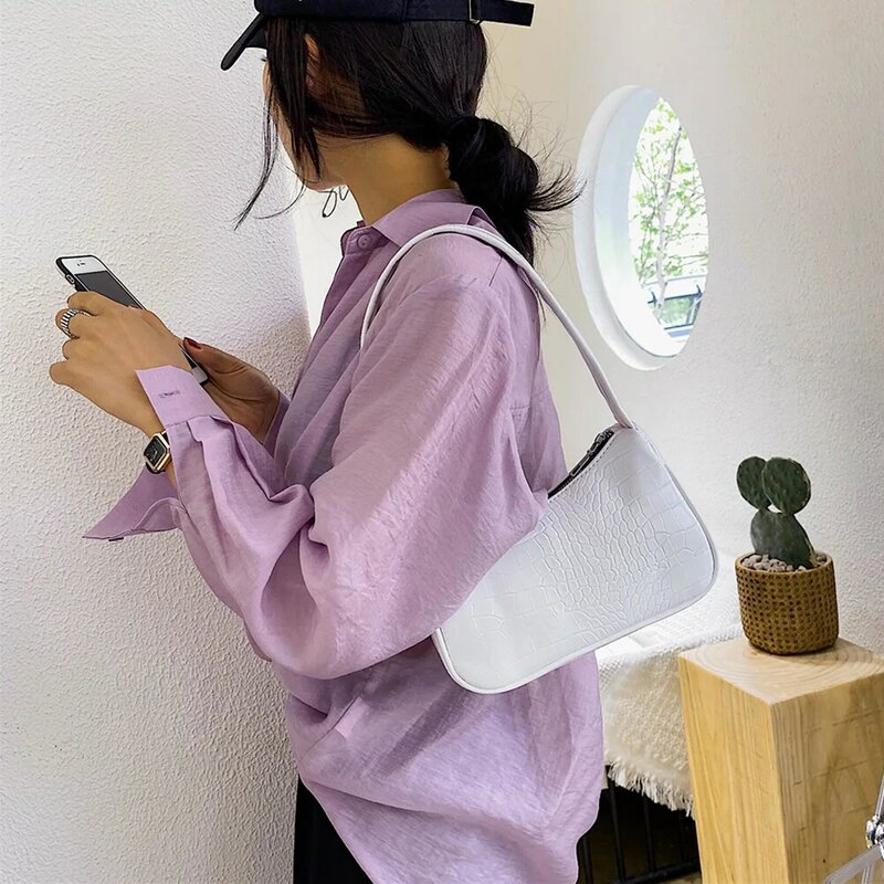 Casual PU temblak skórzany torebka torebka damska elegancka torba z łańcuszkiem na ramię popularna prosta torba na ramię Bolsa Feminina