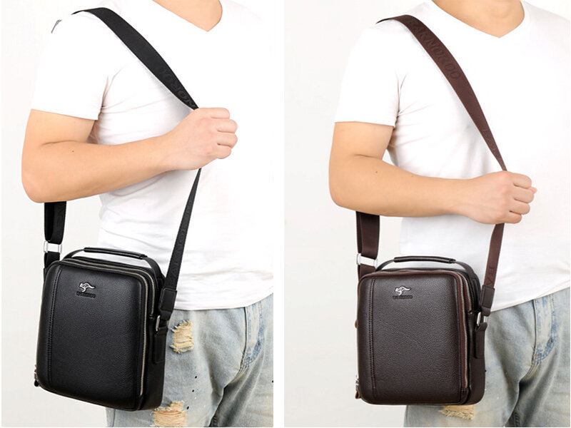 Bolsa masculina bolsa de couro masculino seção transversal grande capacidade de negócios maleta crossbody