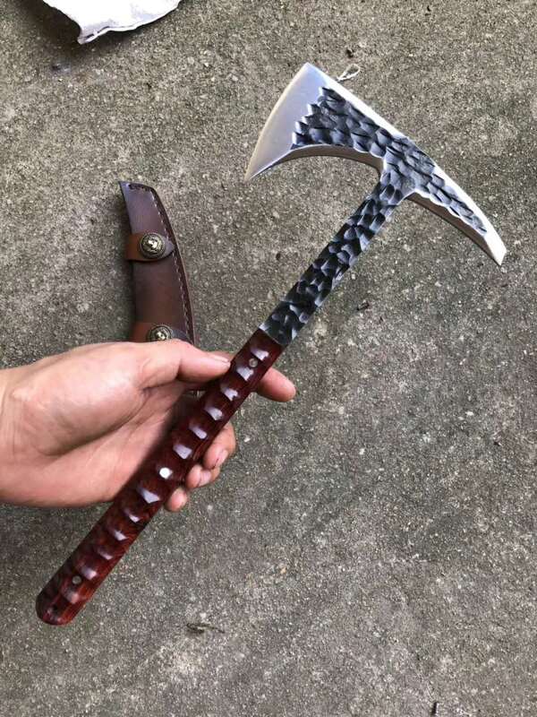 Yeelong cabeça de machado tático feita à mão, tomahawk, viking, machado, acampamento