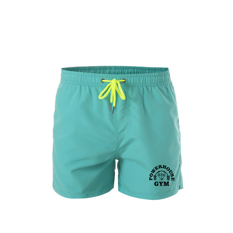 Trend gym calças de praia masculinas calções de banho de verão calças de praia de secagem rápida troncos de natação de corrida de ginásio masculino mais tamanho