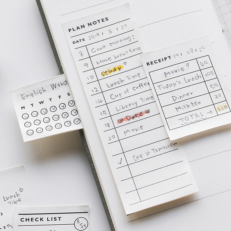 Простой блокнот для записей, 1 набор, блокнот для творческого рабочего стола, блокнот для планирования, управление временем, клейкие заметки...