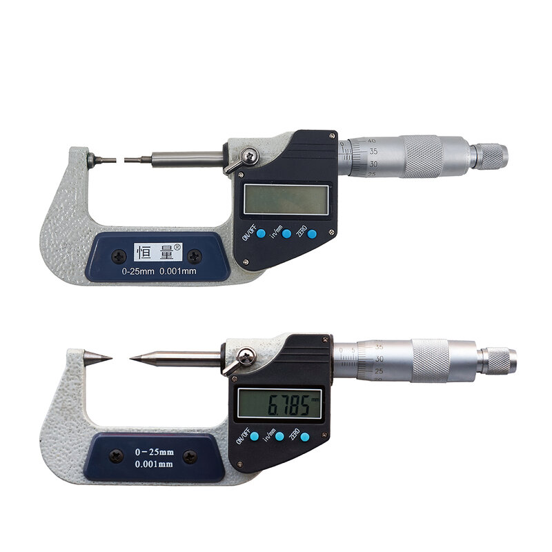 Micrômetro de aço inoxidável de alta precisão, faixa de medição, resolução de 0-25mm, 0.01mm, instrumento de medição de metal de alta resistência