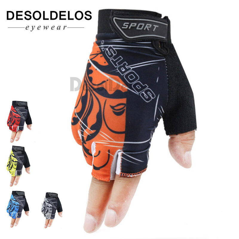 DesolDelos 1 زوج نصف اصبع قفازات الرجال النساء الرياضة قفازات أصابع اللياقة البدنية القفازات Luvas أي زلة Guantes القفازات R013