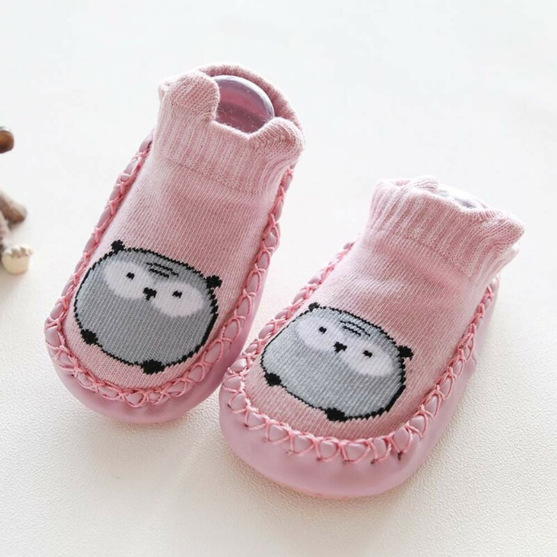 Winter shoes for baby newborn baby girl boy anti-slip warm shoes infant cartoon print socks slipper shoes baby first walkers