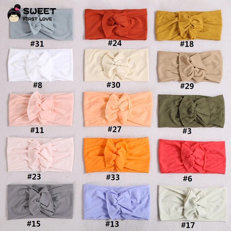 Nylon Wide Turban Bow Knot Headband Super Soft Seamless Hair Band Elastic Headwrap For Baby Toddler Hair Accessories For Girl