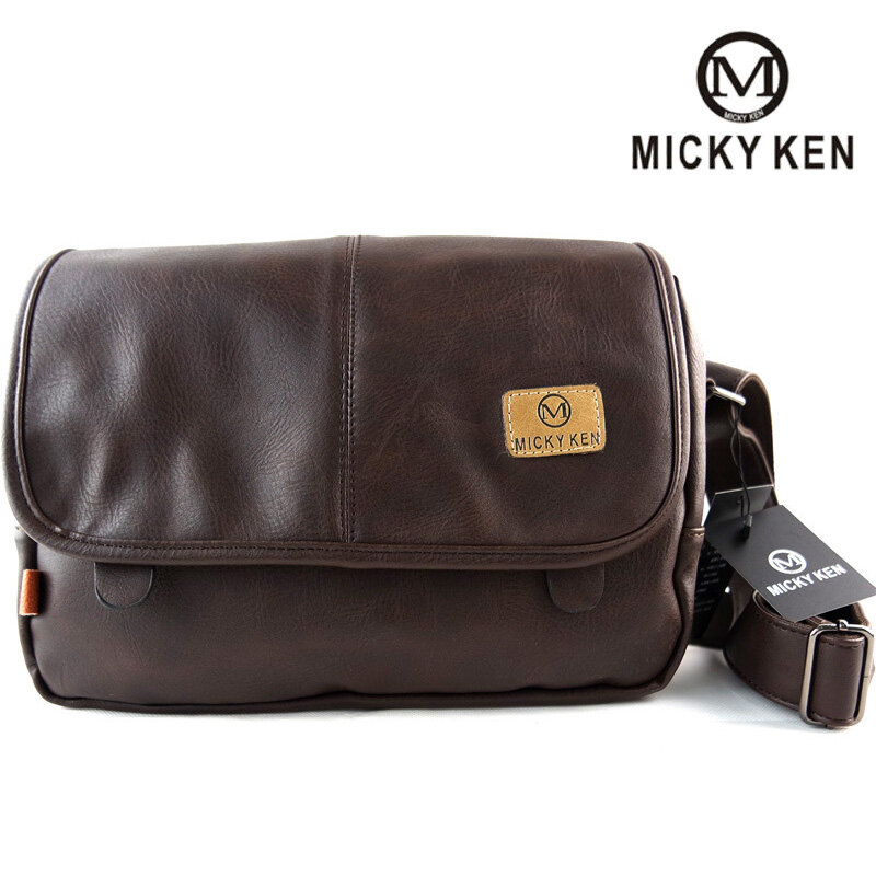 Marca micky ken homens sacos de ombro meninos saco de compras estilingue novos senhores tote bolsa moda masculina sacos do mensageiro saco de couro do plutônio 6803