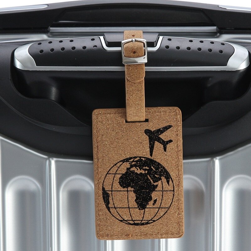 Etiqueta de equipaje de cuero para maleta de tierra, accesorio de viaje para bolso colgante, identificación de nombre, etiquetas de dirección