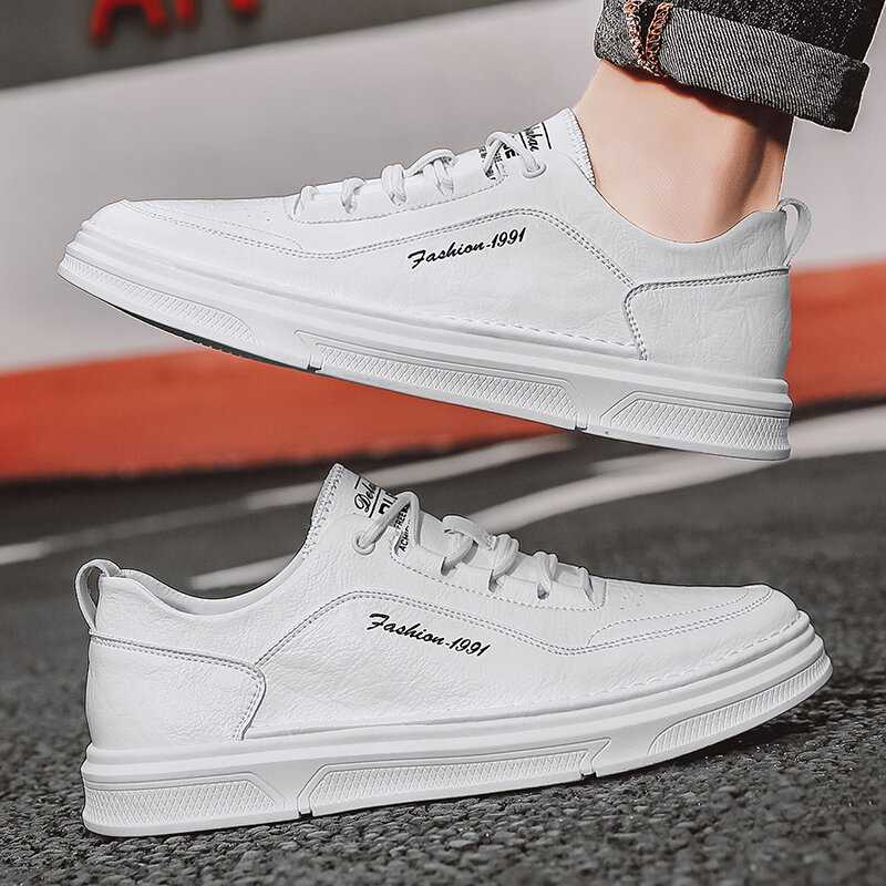 New trendy brand men's shoes Korean version of simple and versatile comfortable casual shoes men's sports flat shoes Lace-up