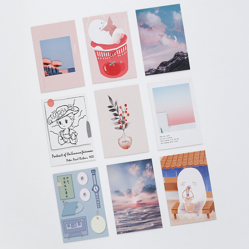 28 Sheets/Set Wandering Stars Lomo Card Cartoon Mini Postcard Message Card Christmas Gifts
