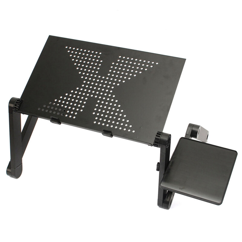 휴대용 foldable 360 학위 조절 접이식 테이블 노트북 책상 컴퓨터 메사 파라 노트북 스탠드 트레이 소파 침대 블랙