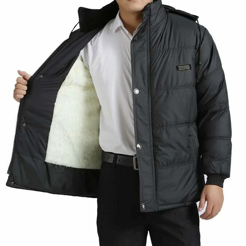 Мужская приталенная куртка с капюшоном, черная Повседневная ветровка, верхняя одежда большого размера, зима 2021