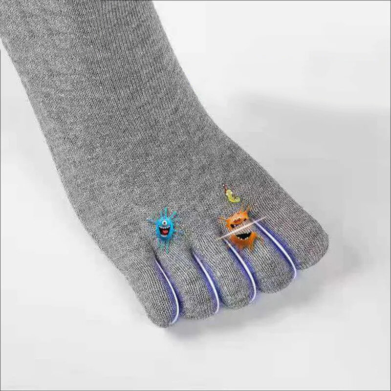 Unisex Solid Color Man Toe Socks Women High Quality Combed Cotton Black Harajuku Japanese Kimono Flip Flop 5 Finger Socks
