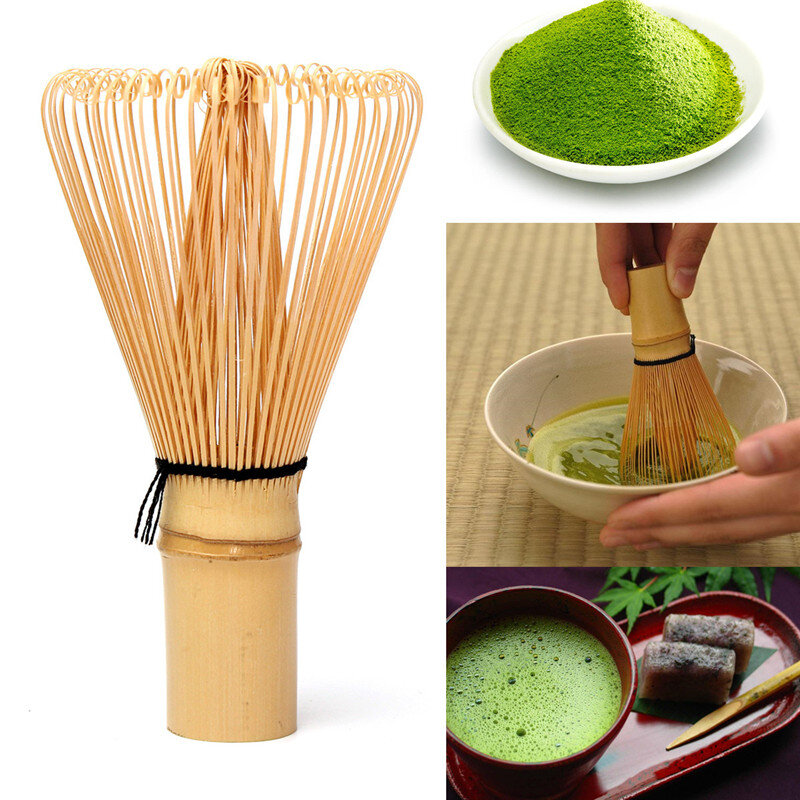 Batedor de chá matcha em pó japonês, acessório de conjunto para chá verde de bambu 64