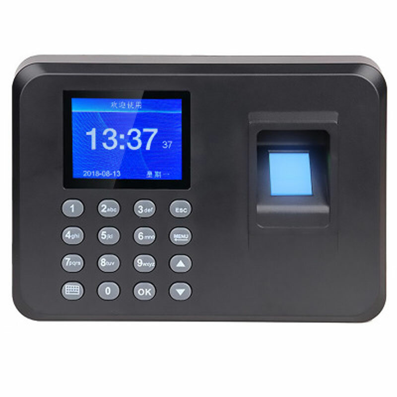 Escritório inteligente senha comparecimento máquina biométrico impressão digital empregado verificação-in gravador dc 5v relógio de comparecimento do tempo