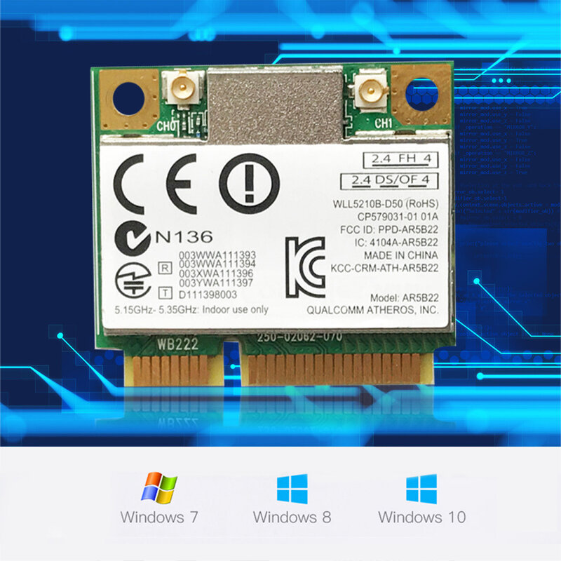 듀얼 밴드 300Mbps Wifi 무선 802.11a/b/g/n 하프 PCI-E WLAN 2.4G/5Ghz 블루투스 호환, 4.0 Wi-Fi 무선 네트워크 카드