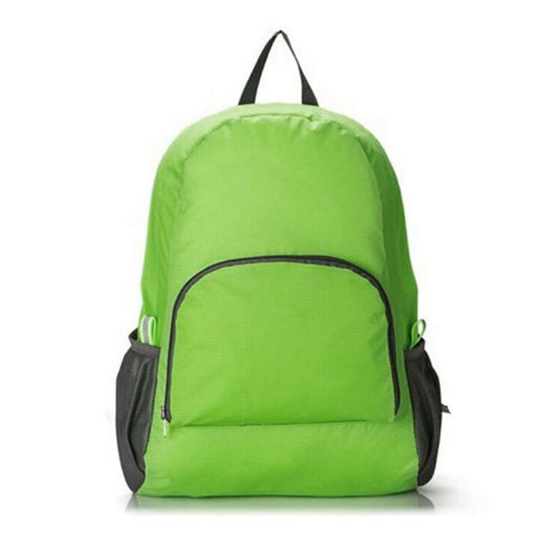 Useful Portable Zipper Solid Color Nylon Daily Traveling Backpacks Shoulderbag Folding Bag