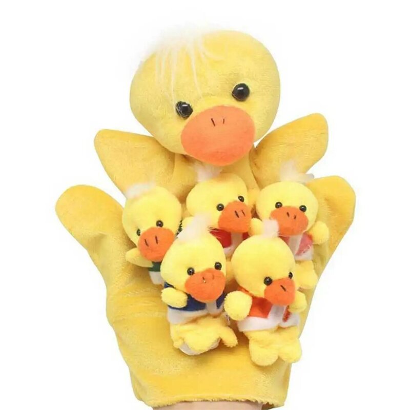 Neue Nette Fünf Kleine Enten Tiere Hand Finger Puppen Geschichte Erzählen Kindergarten Märchen Kinder Geburtstag Weihnachten Geschenk Куклы