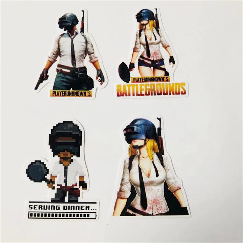 30Pcs/set Game PUBG Stickers Cosplay Prop Accessories PVC Decal waterproof Sticker For Skateboard Laptop