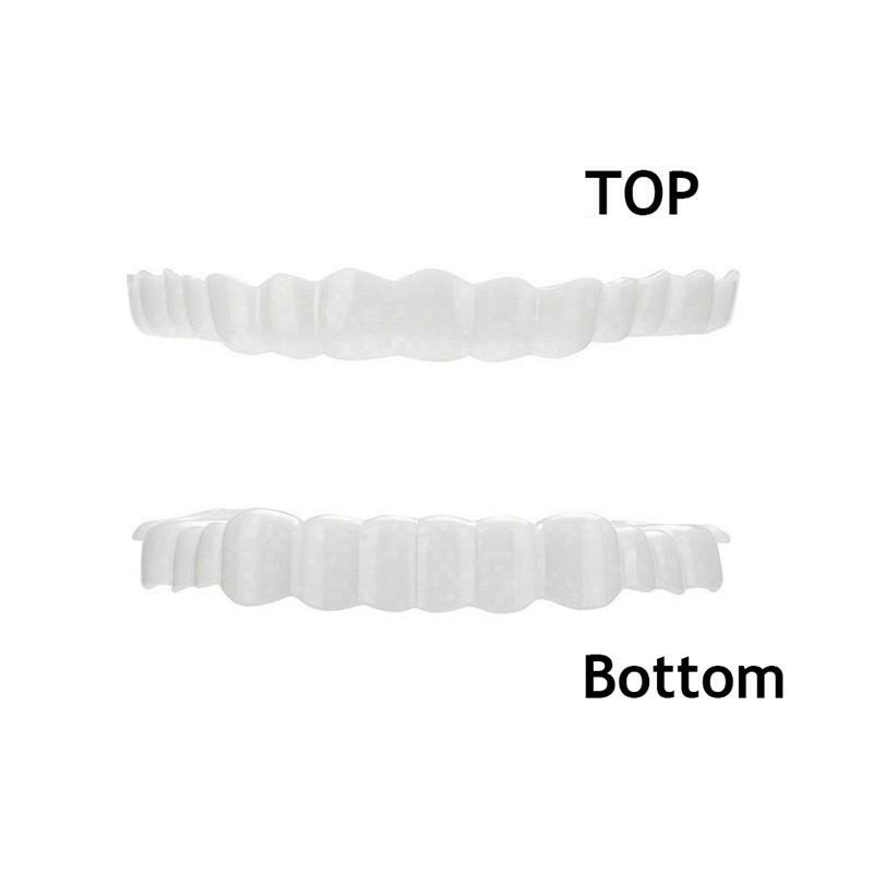 1 par de carillas postizas superiores e inferiores, cómodas y flexibles, dentaduras, pasta para dentaduras, blanqueamiento Dental