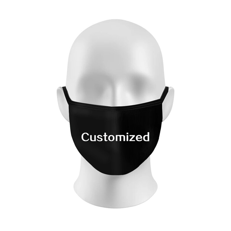 2D 3D Custom Gezichtsmasker Herbruikbare Wasbare Gezicht Shield Masque Mond Masker Zwarte Doek Masker Logo Anime Brief Foto Ster afdrukken