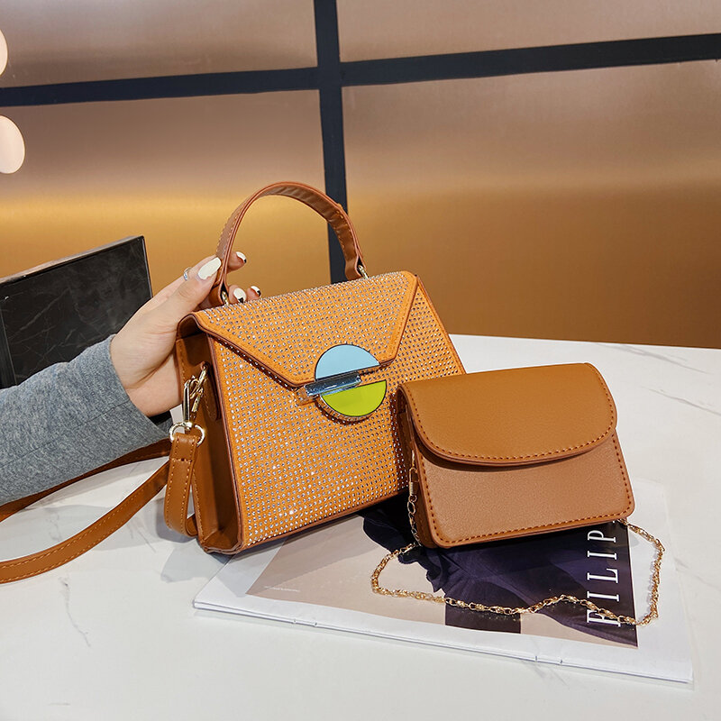 Borsa femminile moda borsa a tracolla in pelle verniciata di alta qualità borsa a tracolla da donna borsa casual borsa rivetto borsa a quadri da donna